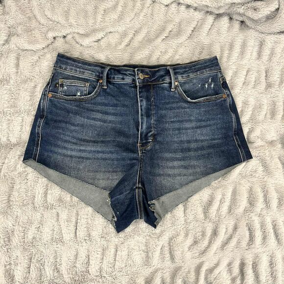 Judy Blue Women's Size 2XL Denim Distressed Stretch Shorts Cut-Off Festival - Picture 1 of 8